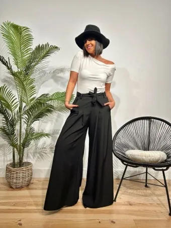 Pantalón Palazzo Lazada RAFFERTY Negro