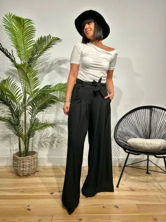 Pantalón Palazzo Lazada RAFFERTY Negro