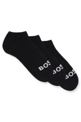 Paquete de 3 pares de calcetines a la altura del tobillo con logos en contraste