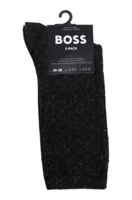 Paquete de dos pares de calcetines de largo estándar con efecto de brillo