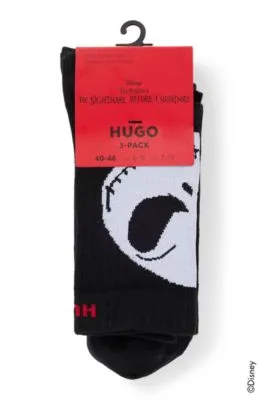 Paquete de tres pares de calcetines HUGO x Disney de la colección Pesadilla antes de Navidad