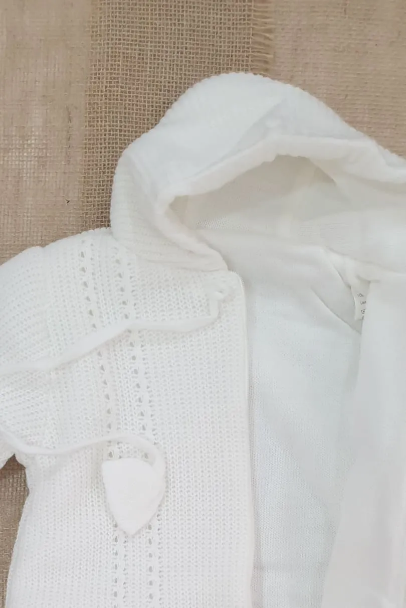 Saco bebé punto con mangas P270001 Blanco roto