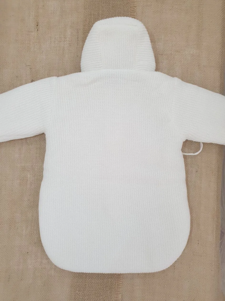 Saco bebé punto con mangas P270001 Blanco roto