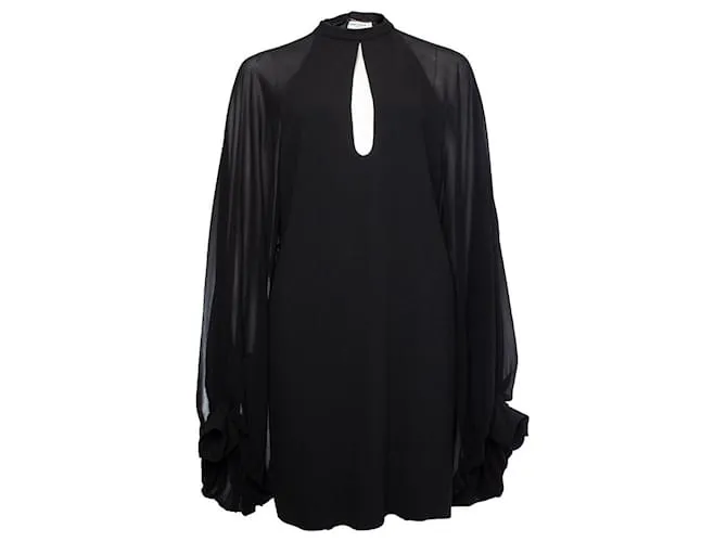 Saint Laurent SAN LORENZO, Vestido negro con mangas abullonadas 