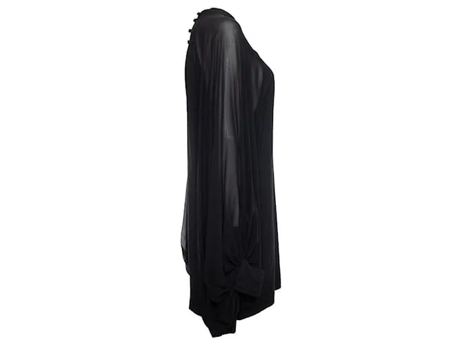 Saint Laurent SAN LORENZO, Vestido negro con mangas abullonadas 