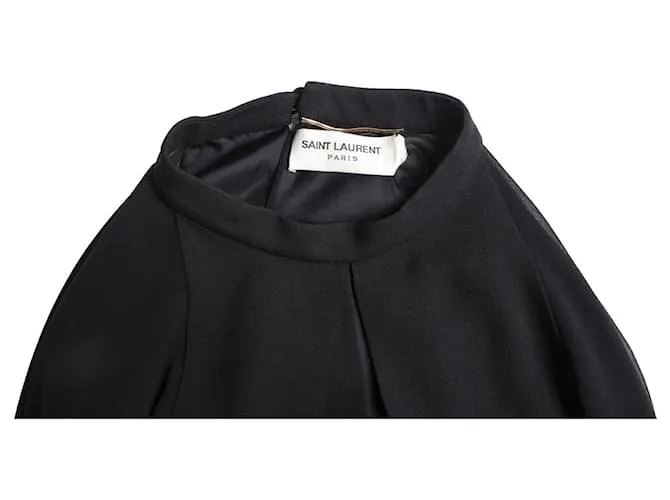 Saint Laurent SAN LORENZO, Vestido negro con mangas abullonadas 