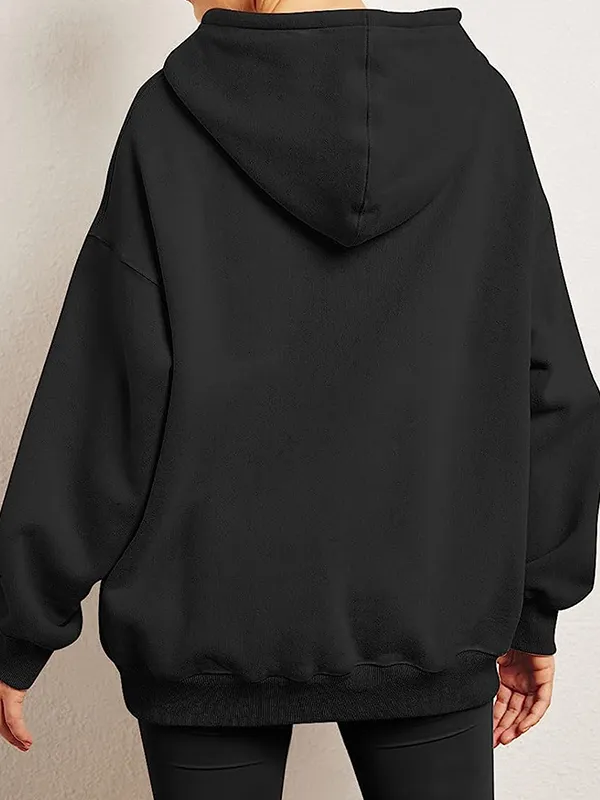 Sudadera con capucha básica de gran tamaño con bolsillo de canguro unicolor