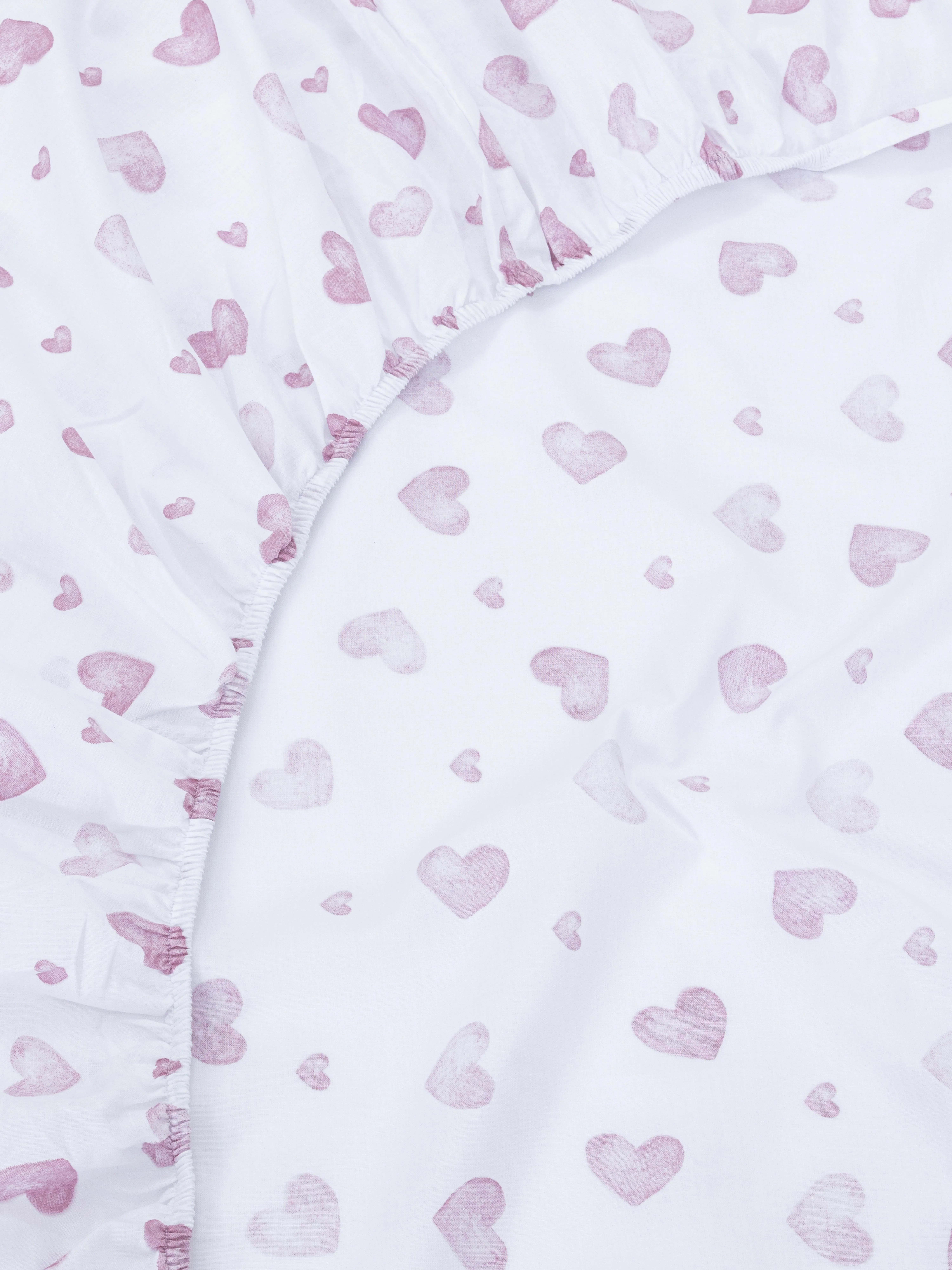 Sábana bajera para cama king con corazones