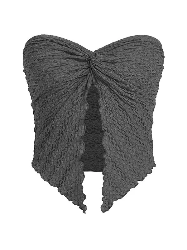 Top Bandeau Halter Plisado