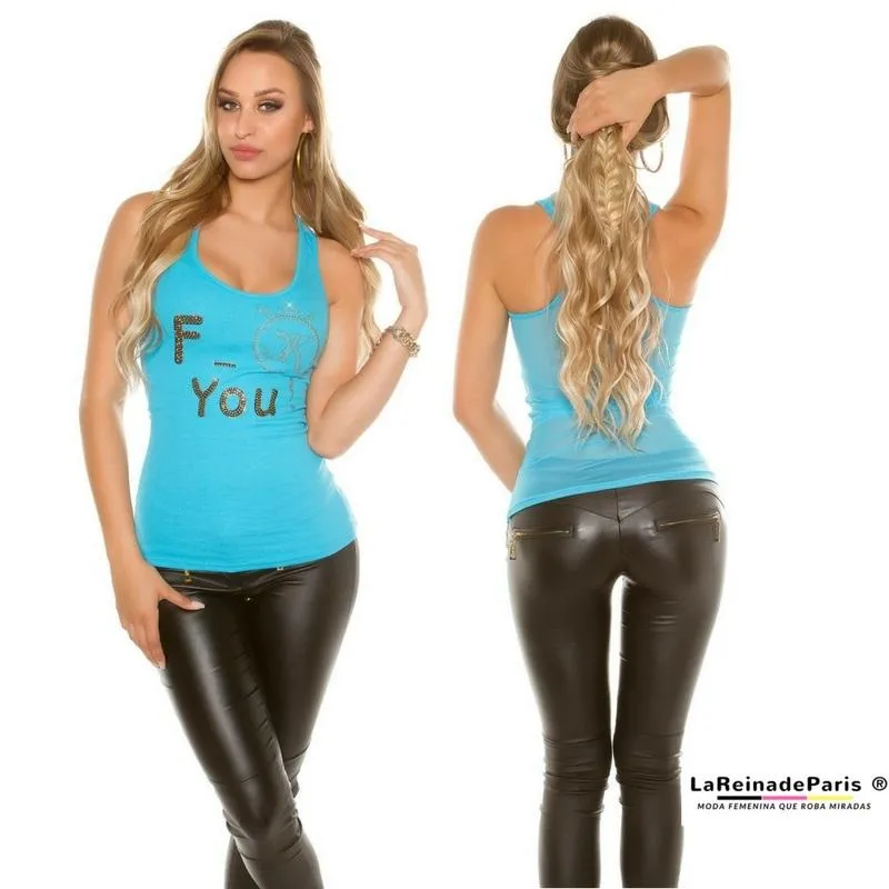TOP MODA FYOU TURQUESA