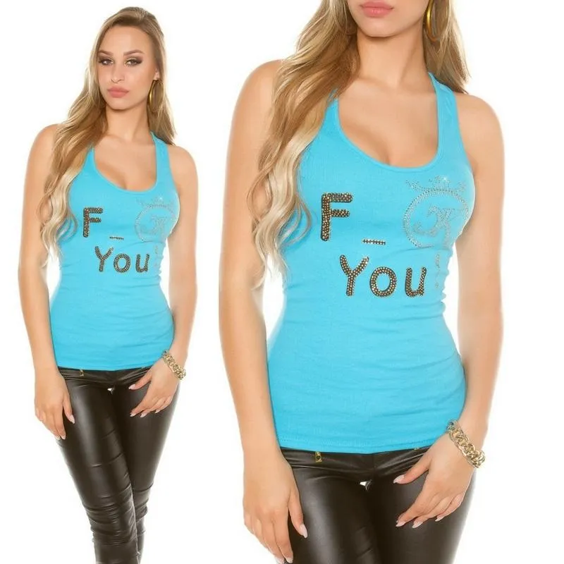 TOP MODA FYOU TURQUESA