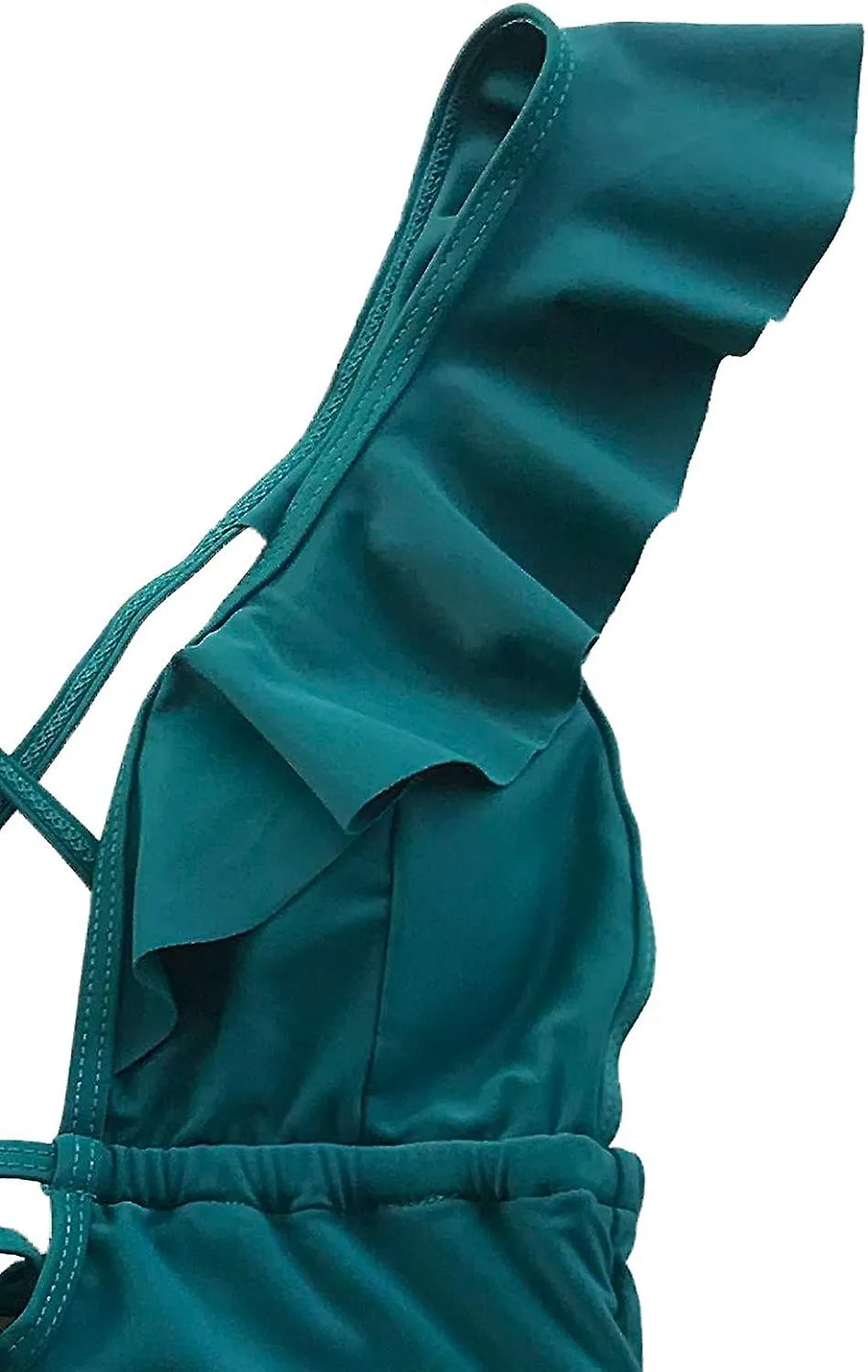 TRAJE DE BAñO DE UNA PIEZA PARA MUJER CON VOLANTES CON TIRANTES DE CUELLO EN V PROFUNDO TRAJES DE BAñO DE BAñO822