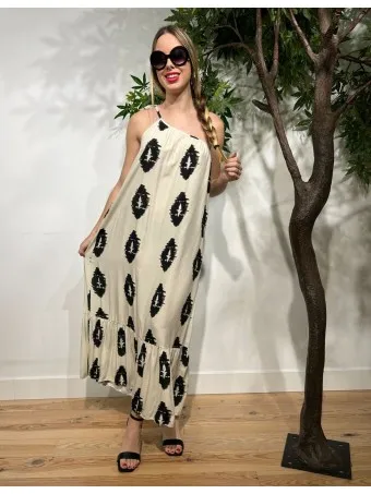 Vestido Asimétrico RIZWANA Crudo