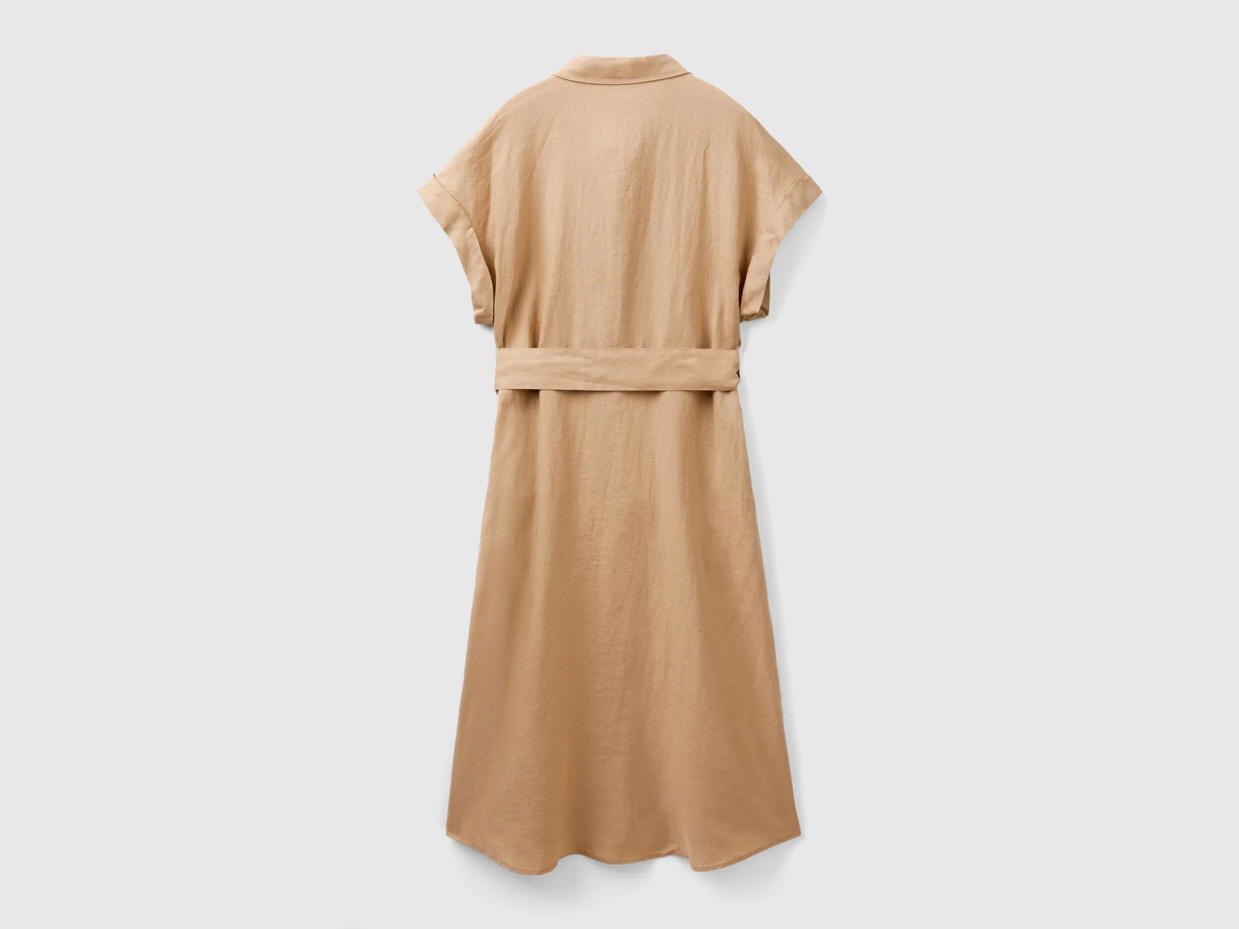 Vestido camisero midi de 100 % lino