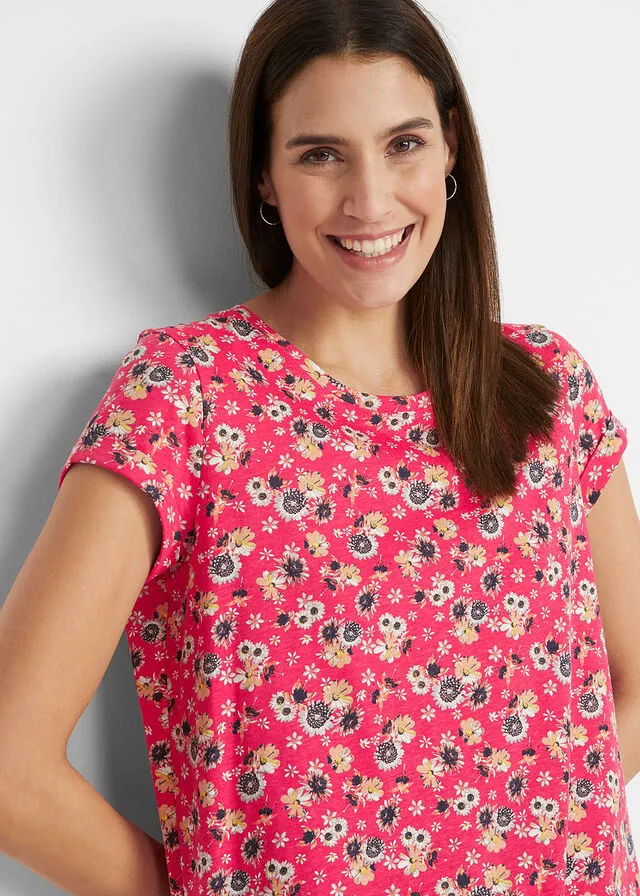 Vestido con aberturas laterales (2 unidades) Rosa hibisco de flores + negro monocolor