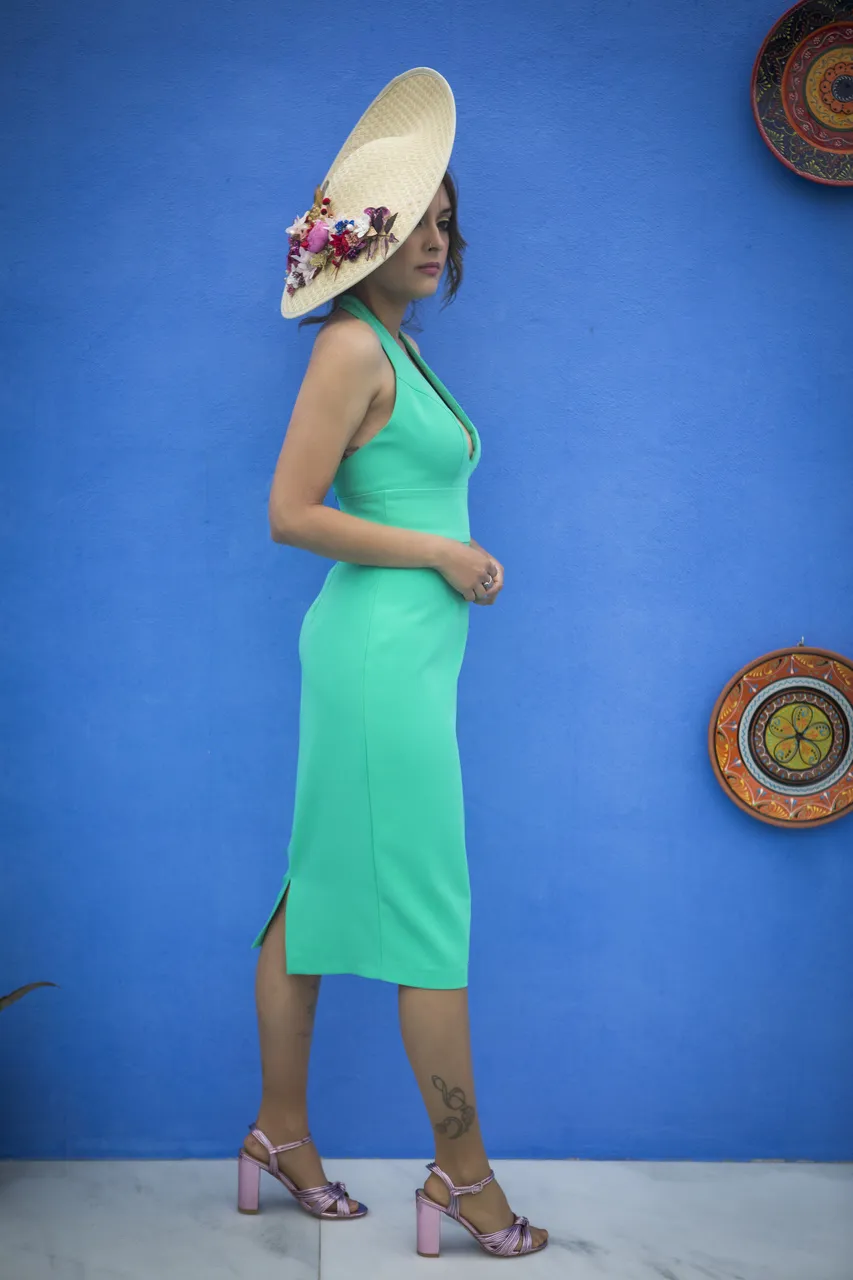 Vestido con espalda descubierta