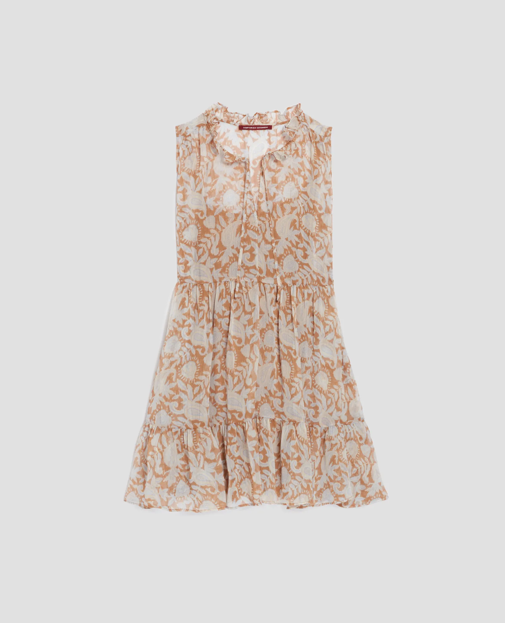 Vestido fluido sin mangas cashmire brown