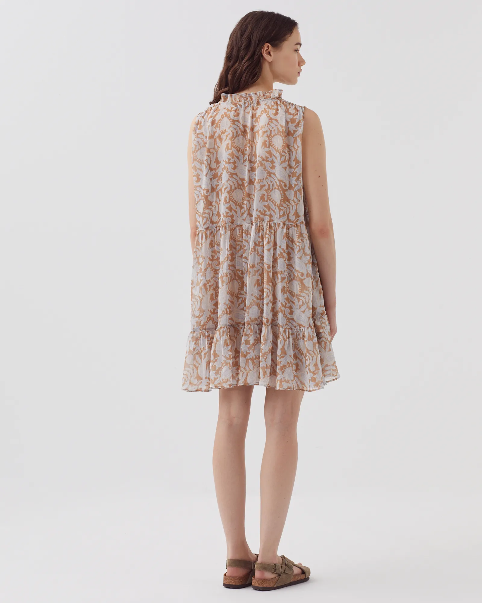 Vestido fluido sin mangas cashmire brown