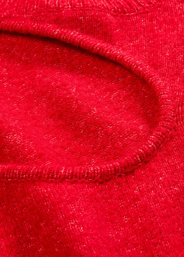 Vestido largo de punto con aberturas Magenta