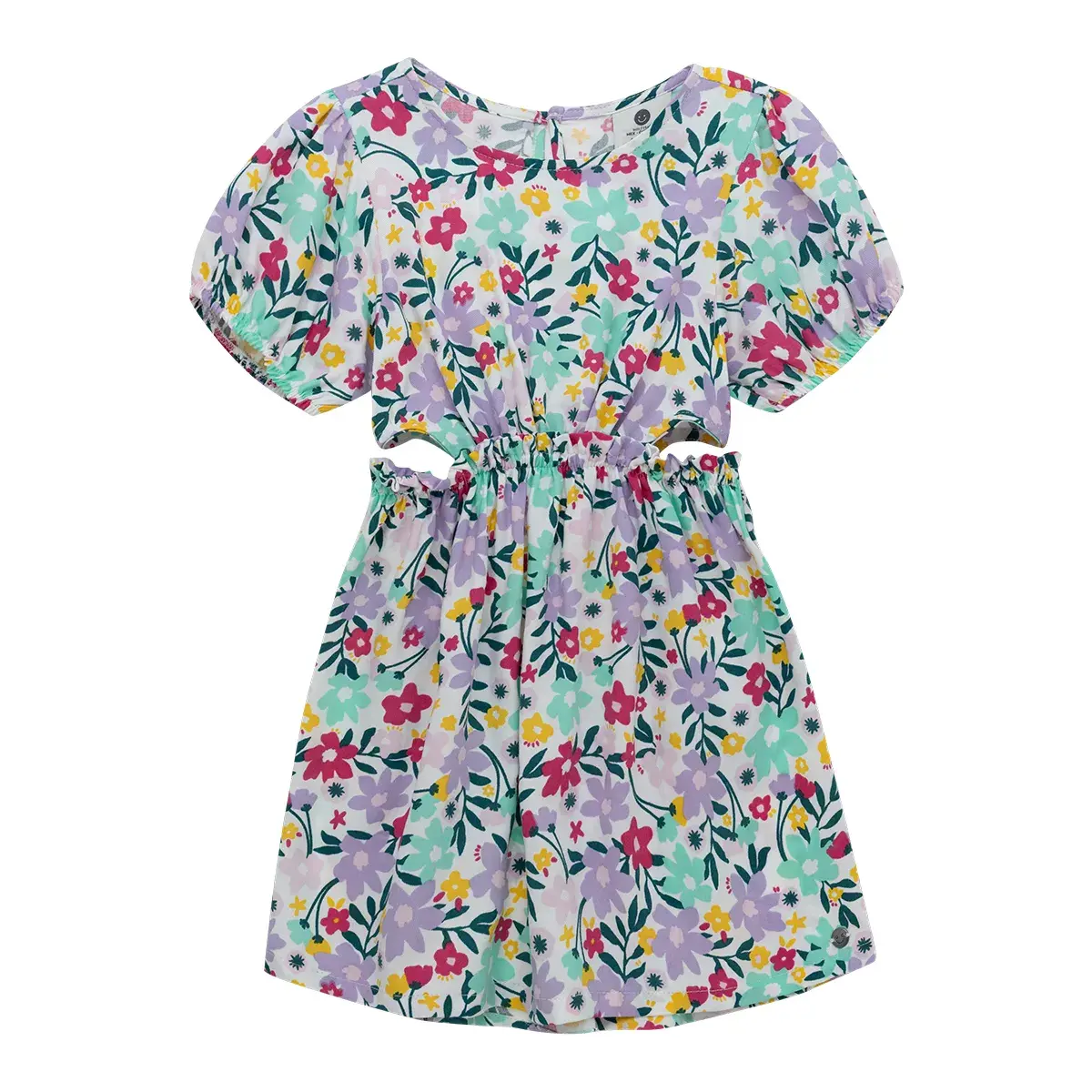Vestido manga corta con aberturas