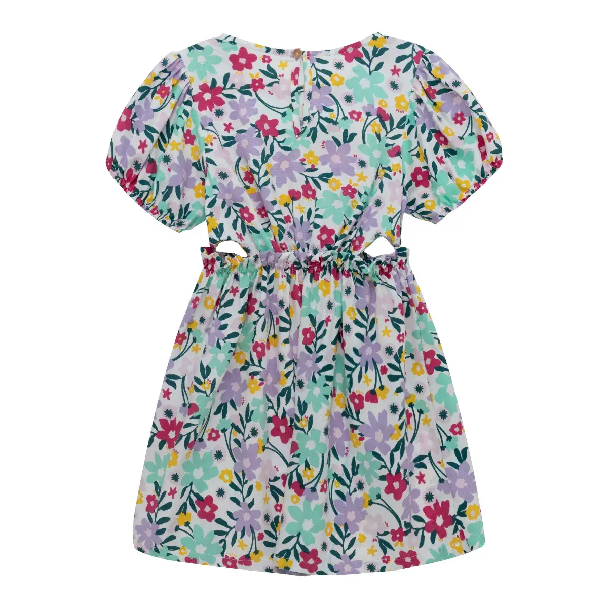 Vestido manga corta con aberturas