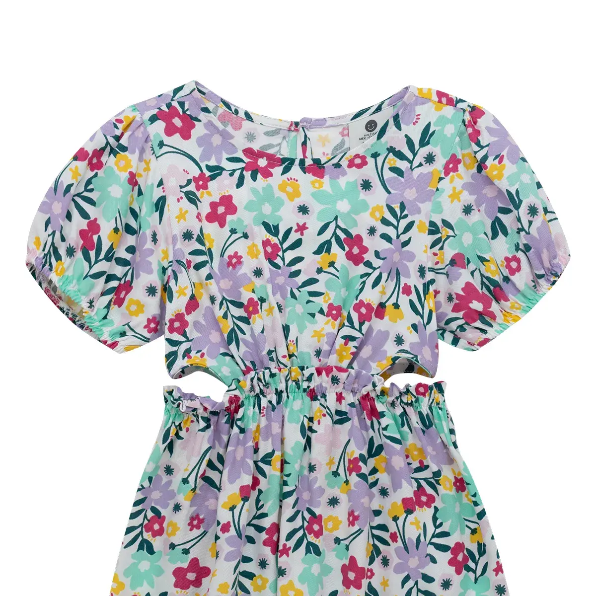 Vestido manga corta con aberturas