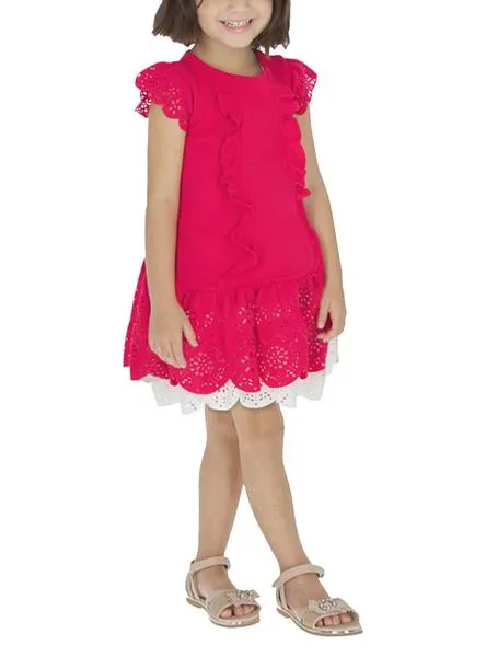 vestido mayoral openwork fucsia para niña