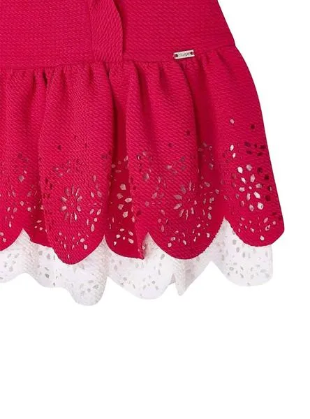 vestido mayoral openwork fucsia para niña
