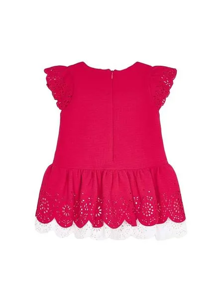 vestido mayoral openwork fucsia para niña