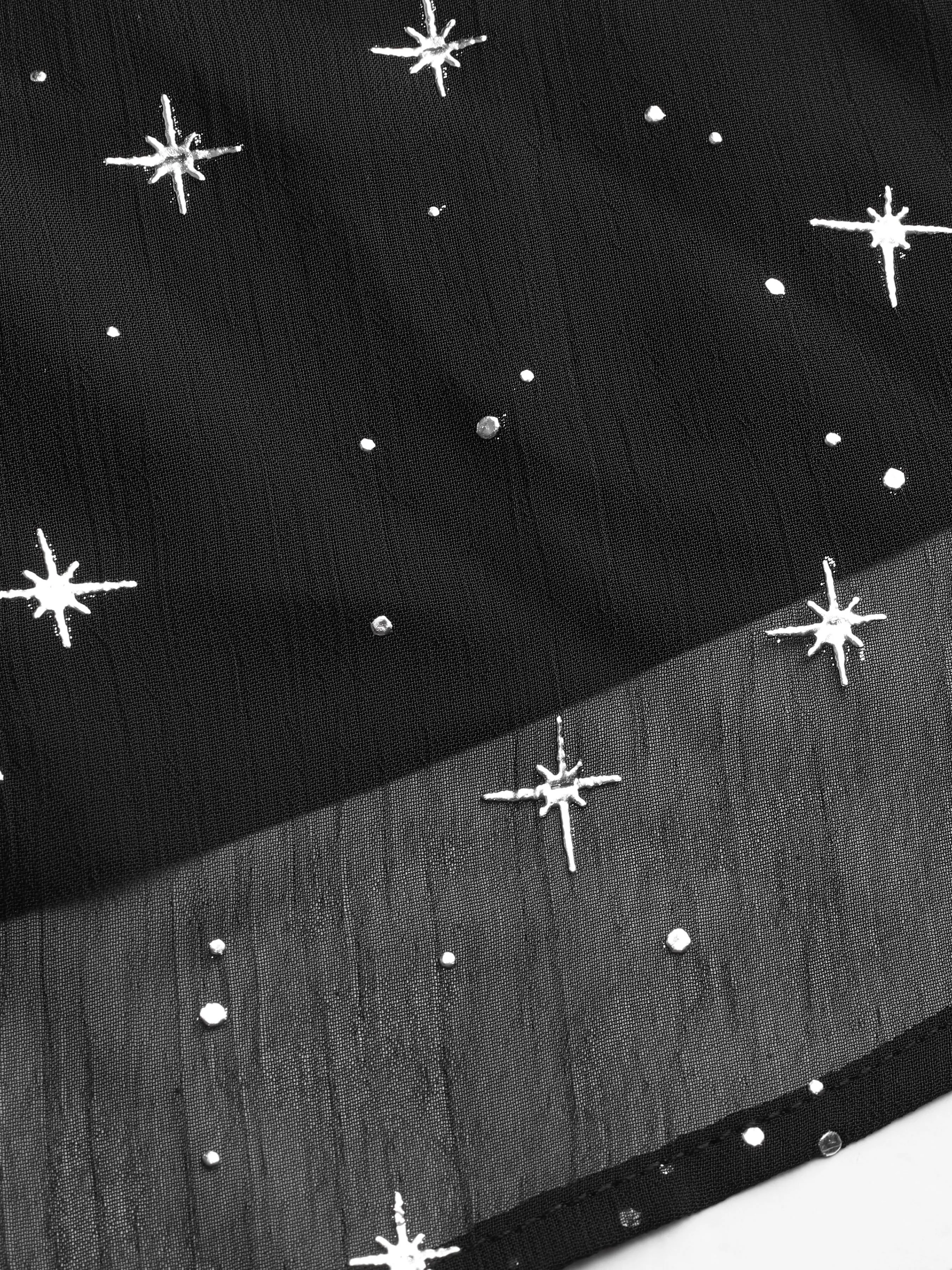 Vestido Midi con Volantes y Estampado de Copos de Nieve Curvy