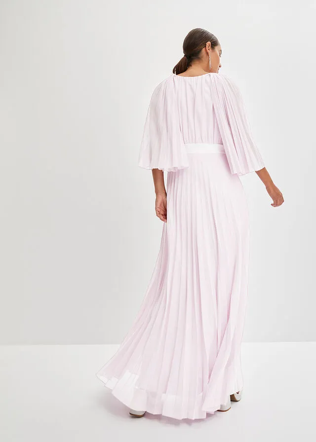 Vestido plisado rosa cristal
