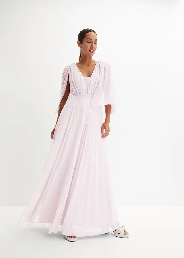 Vestido plisado rosa cristal