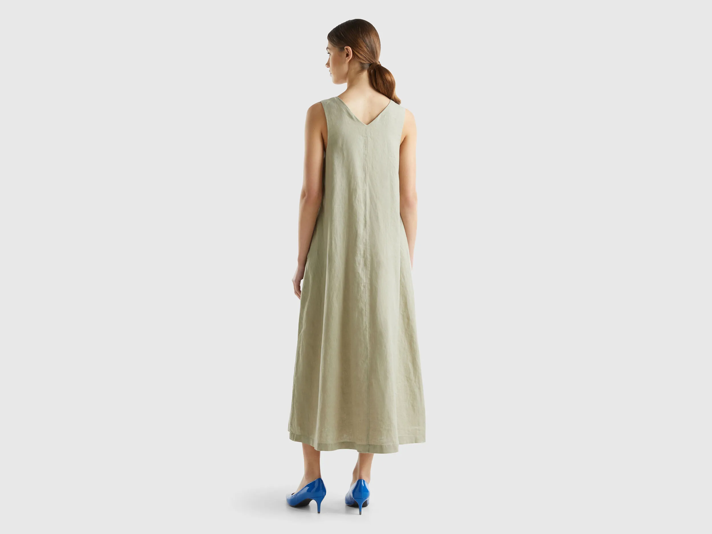 Vestido sin mangas de lino puro