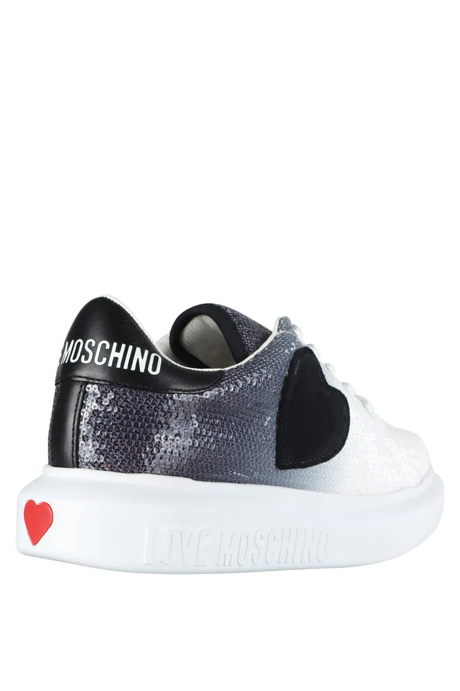 Zapatillas blancas con degrade negro y lentejuelas