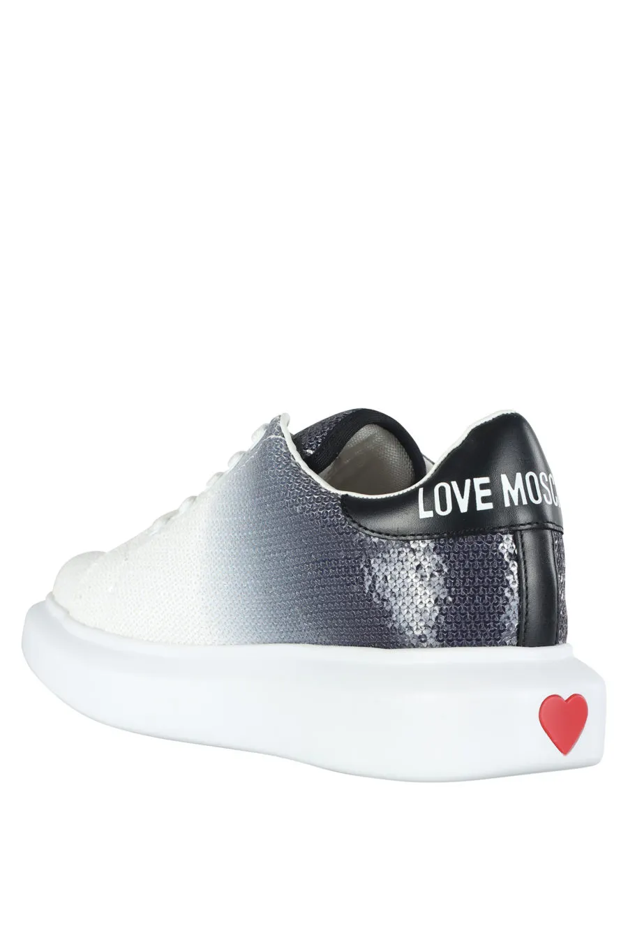 Zapatillas blancas con degrade negro y lentejuelas