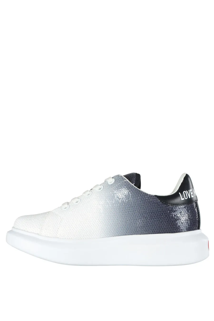 Zapatillas blancas con degrade negro y lentejuelas