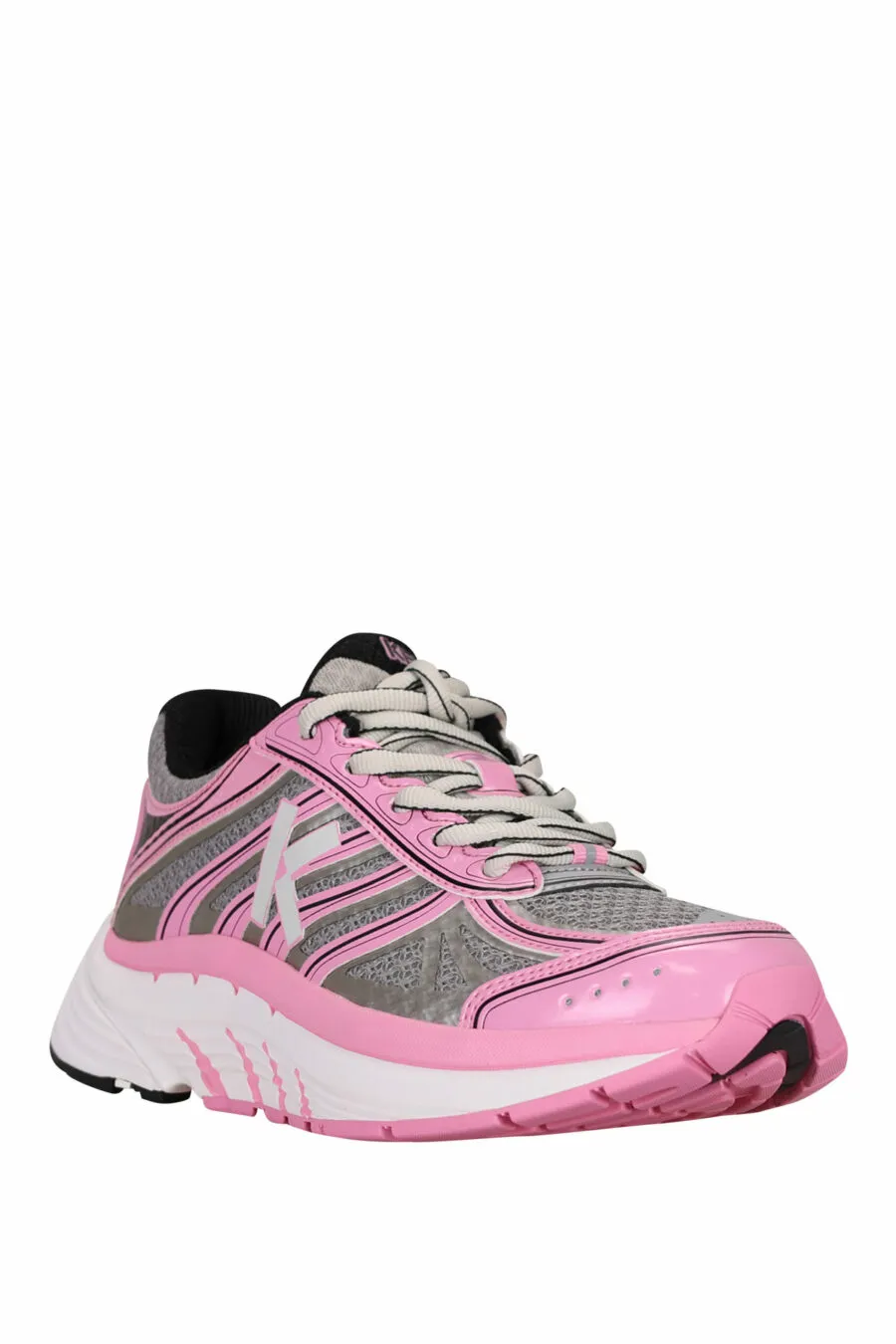 Zapatillas grises con rosa 