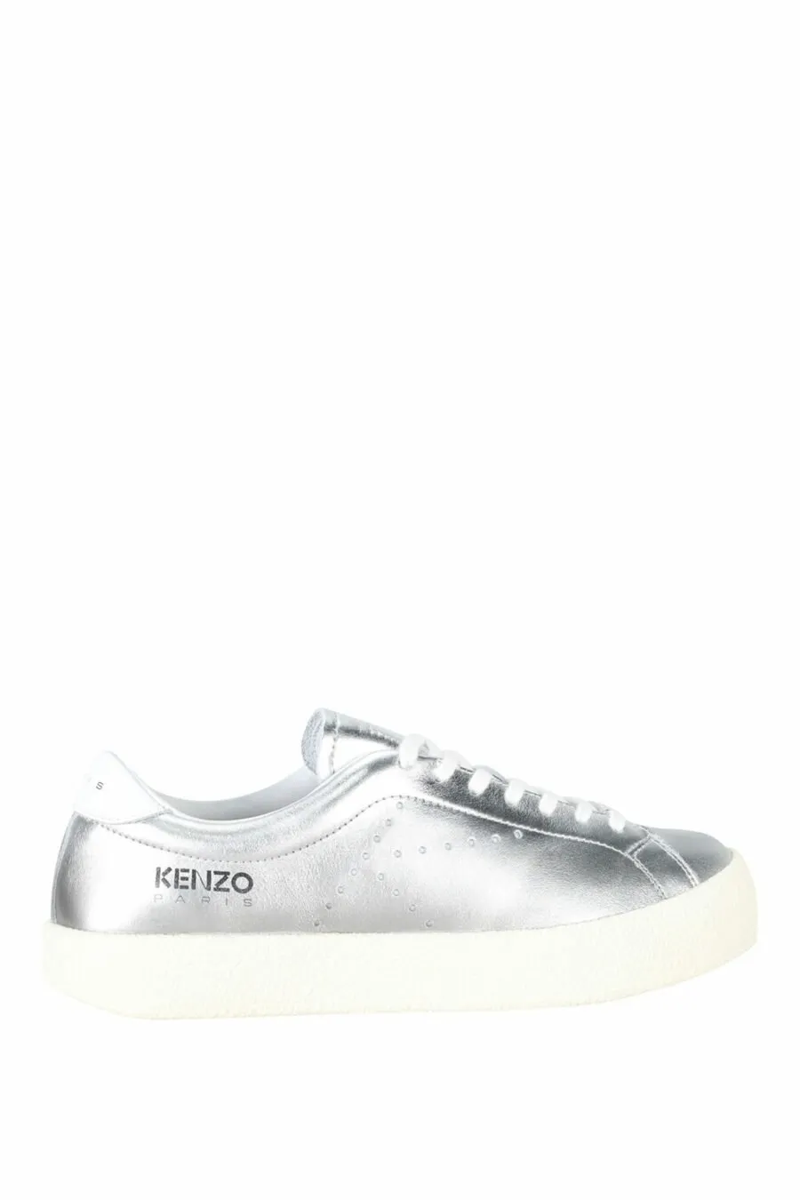 Zapatillas plateadas con minilogo negro