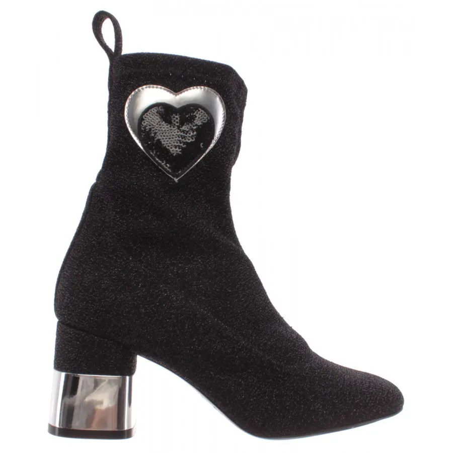 Zapatos Mujer Botines LOVE MOSCHINO Talon 70 Lurex Stretch Negro