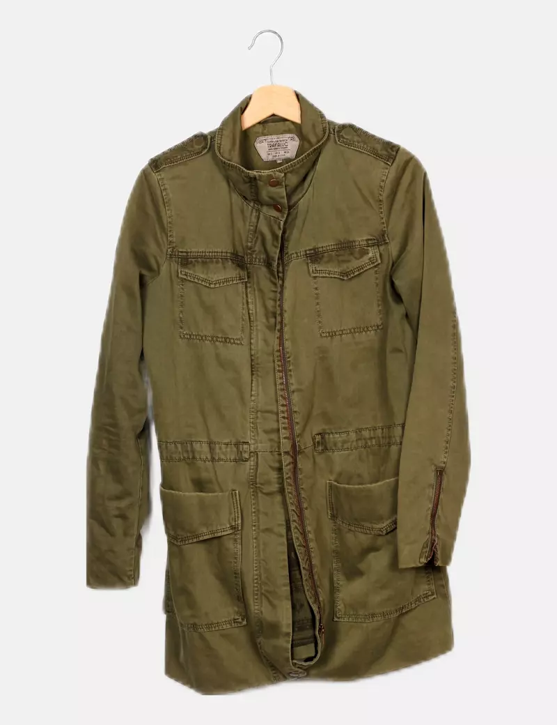 Zara Chaqueton verde casual