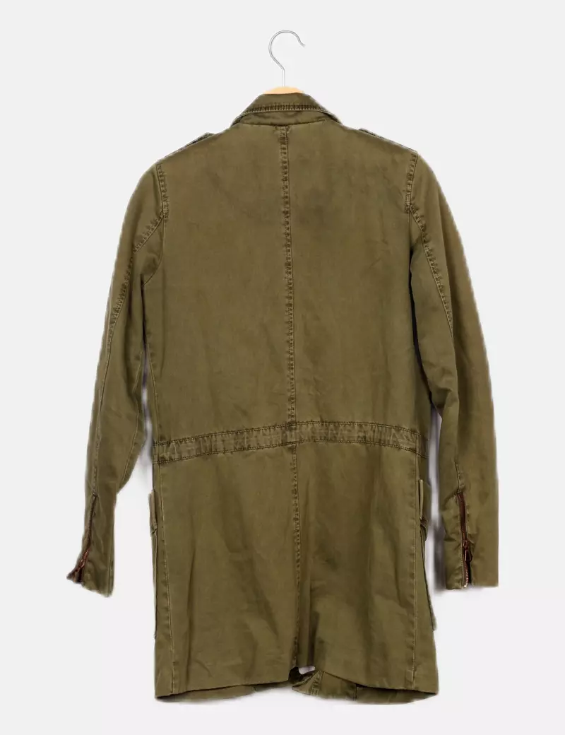 Zara Chaqueton verde casual
